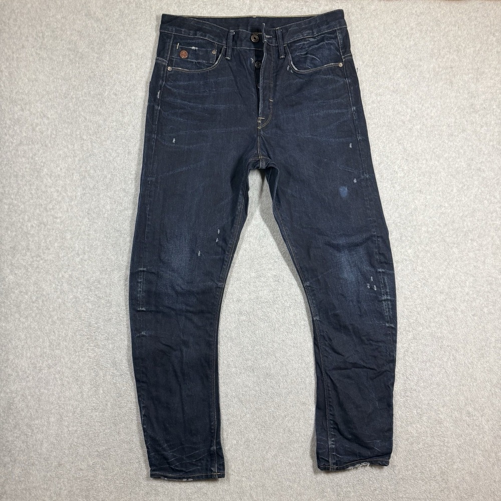 G-Star Raw Type C 3D‎ Loose Tapered Jeans Mens 32x29 Distressed Faded Dark Wash